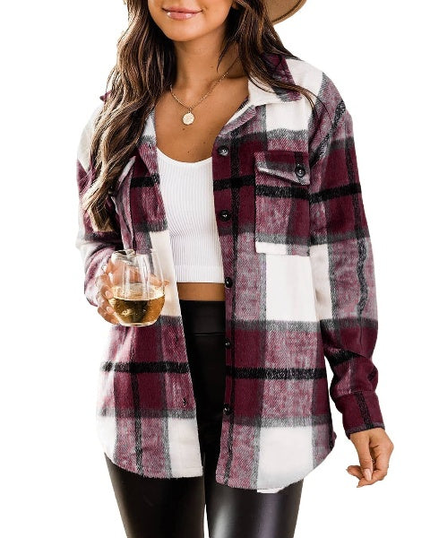 Chic Women's Button-Up Checked Shirt