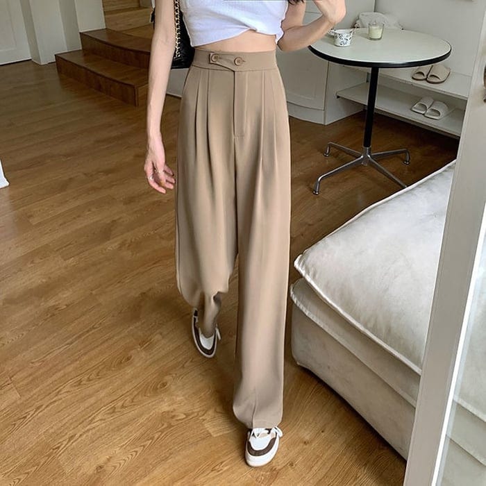 Elegant Wide-Leg Silk Trousers for Women