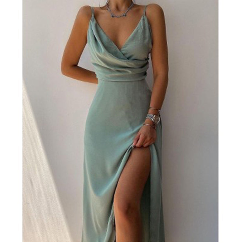 Elegant V-Neck Spaghetti Strap Dress
