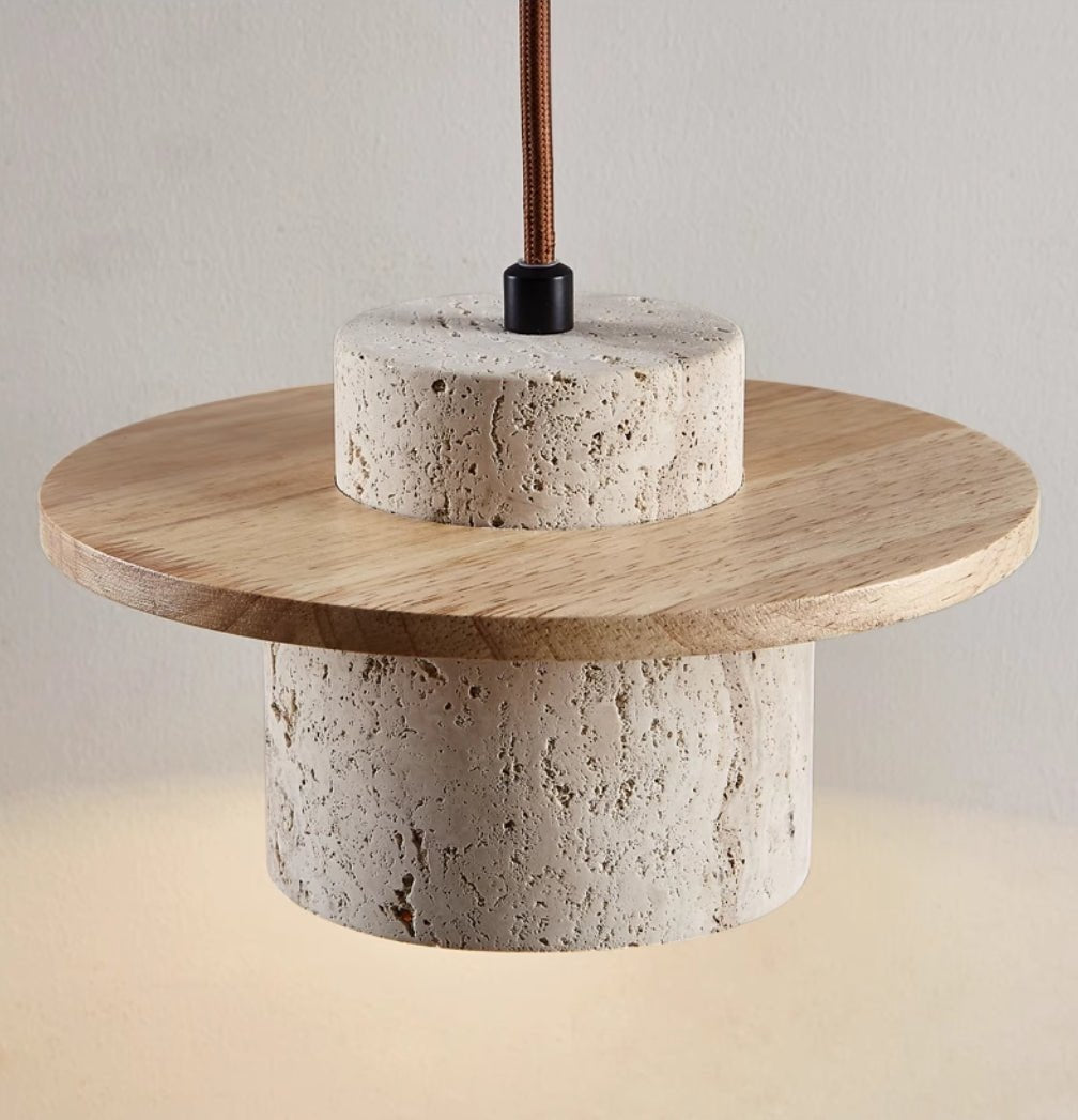 LUMINAIRE – Elegant Travertine Pendant Lamp