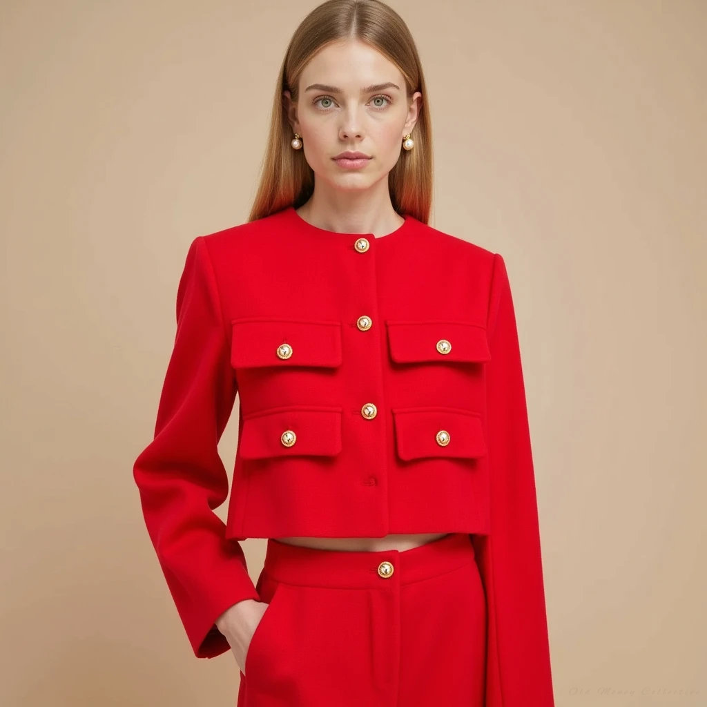 Elegant Women's Cropped Blazer for Winter