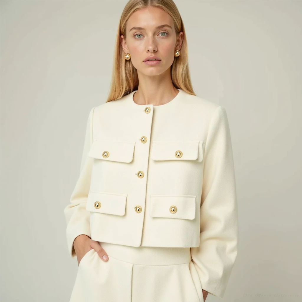 Elegant Women's Cropped Blazer for Winter