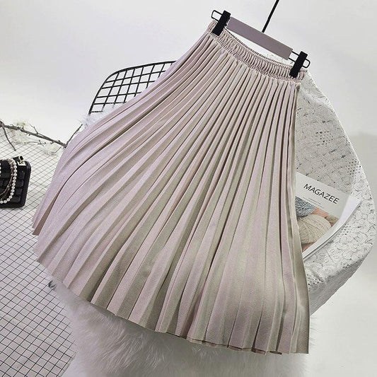 Versatile Mid-Length Pleated Skirt Collection