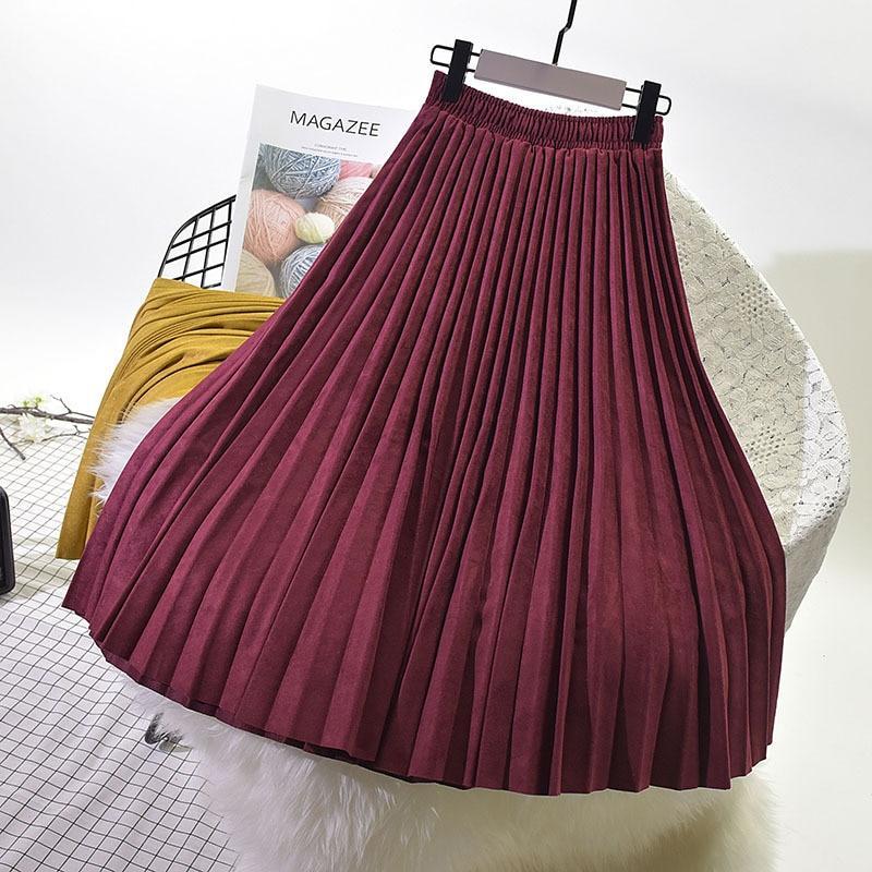 Versatile Mid-Length Pleated Skirt Collection