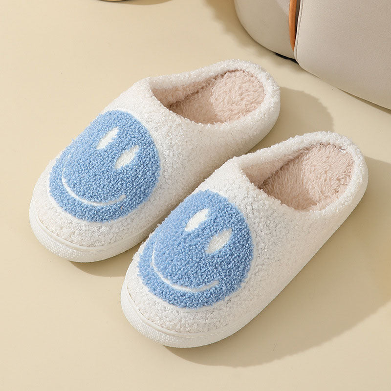 Cozy Smiley Face Plush Fur Slippers