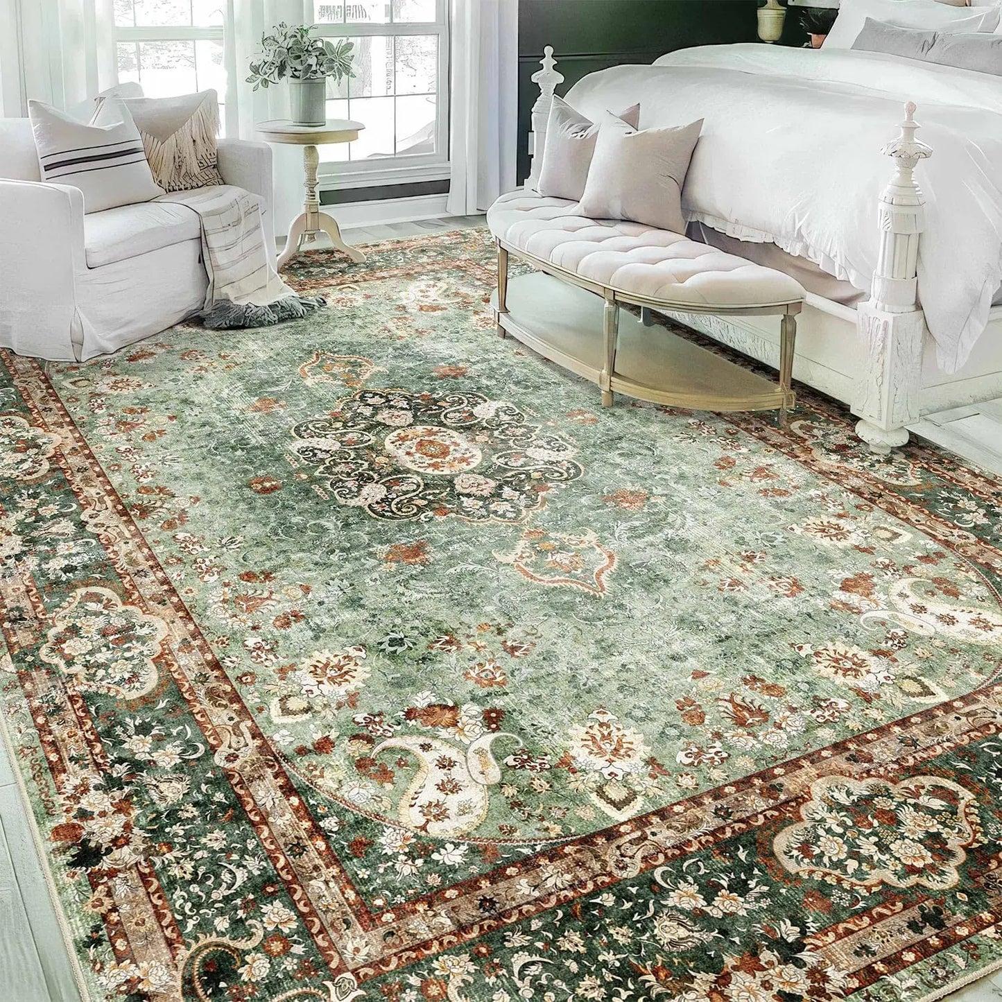 Sienna Distressed Washable Boho Rug