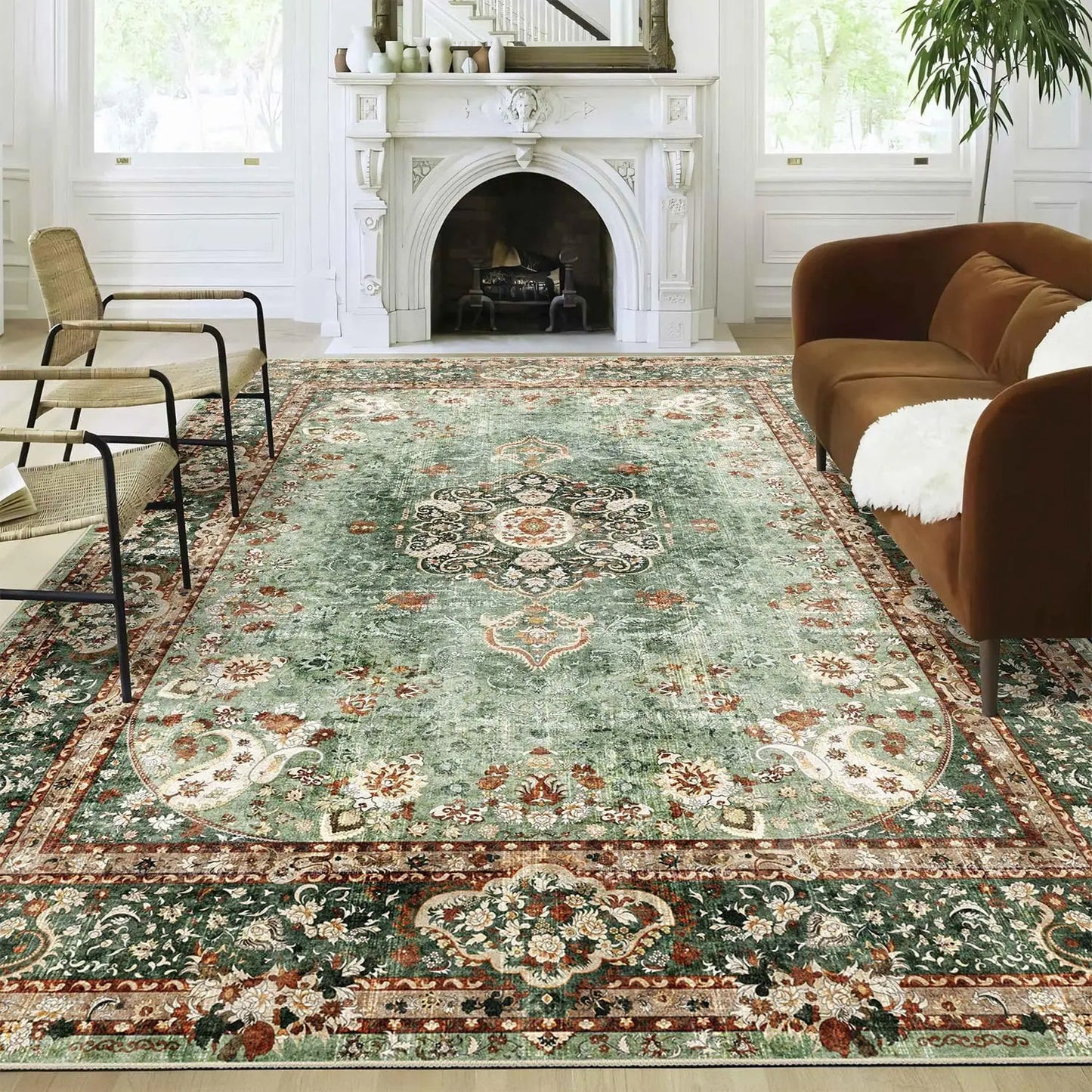 Sienna Distressed Washable Boho Rug