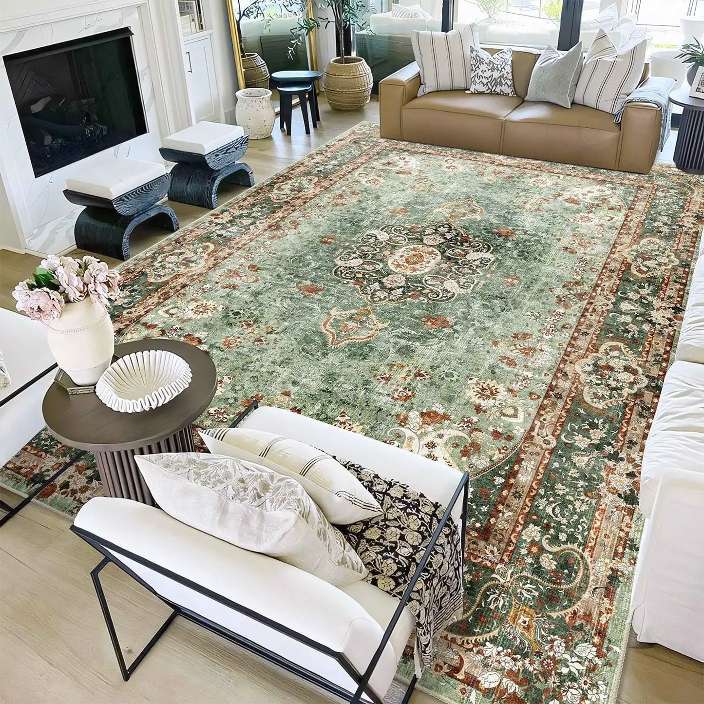 Sienna Distressed Washable Boho Rug