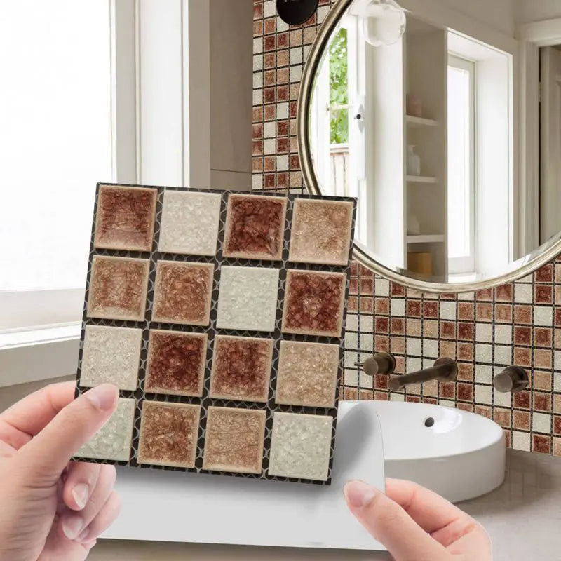 Mosaic 3D Self-Adhesive Wall Tiles – Pack of 10