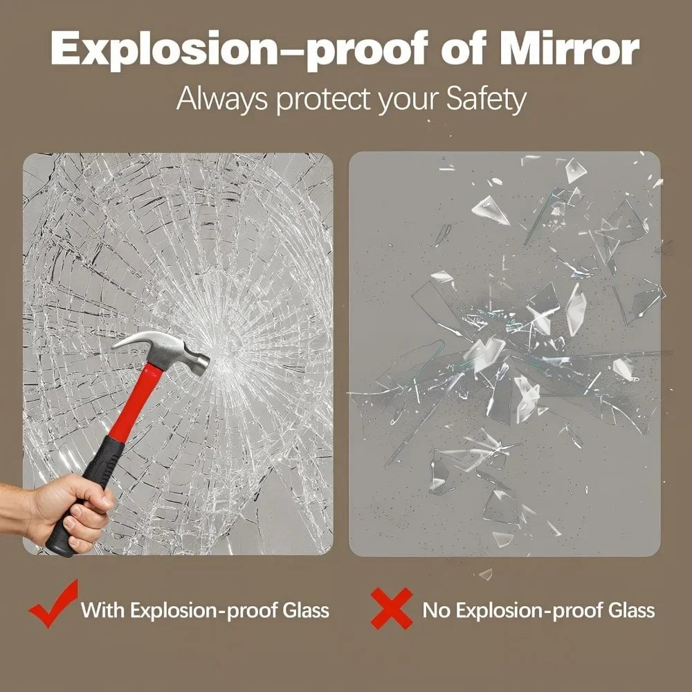 Modern Semi-Circular LED Mirror