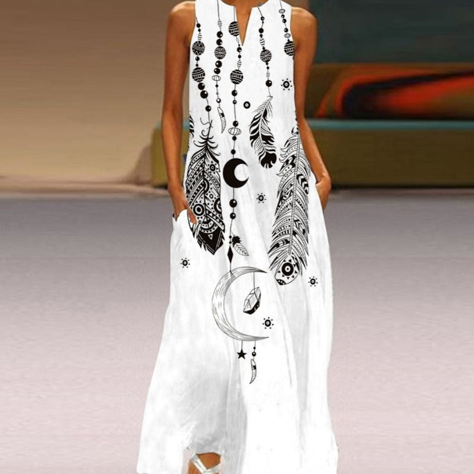 Stylish Turquoise Sleeveless Dress for Women