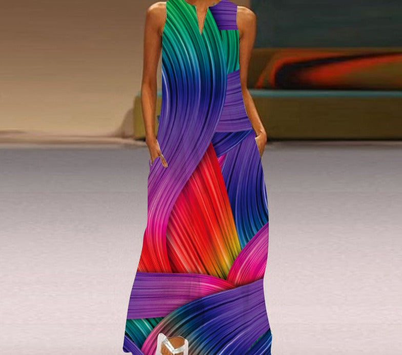 Stylish Turquoise Sleeveless Dress for Women