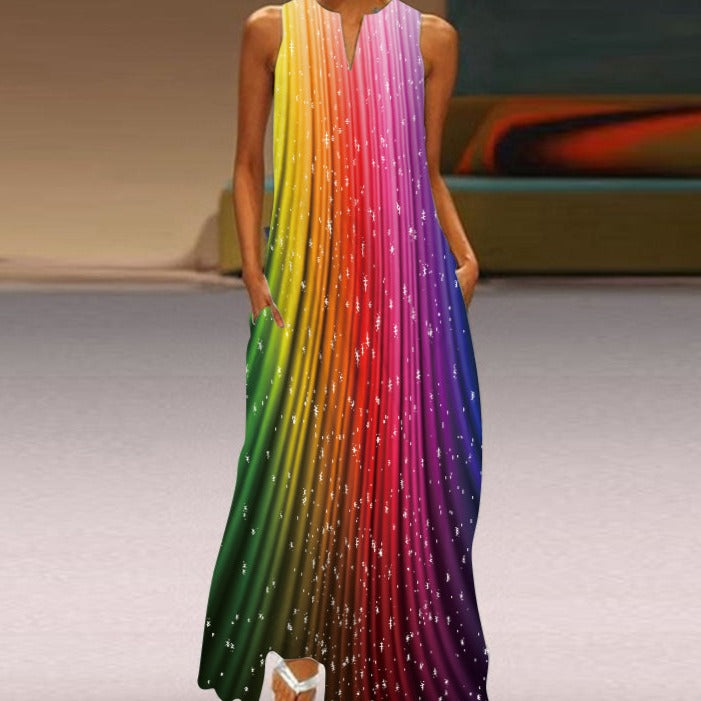 Stylish Turquoise Sleeveless Dress for Women