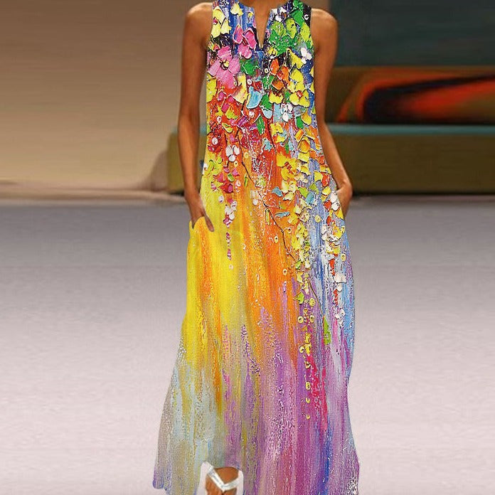 Stylish Turquoise Sleeveless Dress for Women