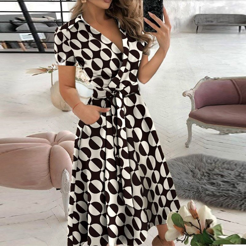Stylish A-Line Dress with Ties