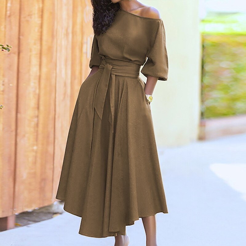 Stylish A-Line Dress with Ties