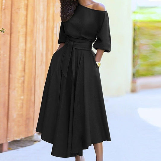 Stylish A-Line Dress with Ties