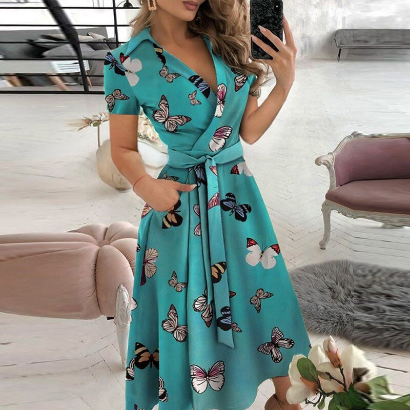 Stylish A-Line Dress with Ties