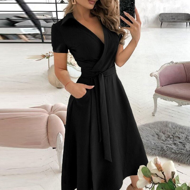 Stylish A-Line Dress with Ties