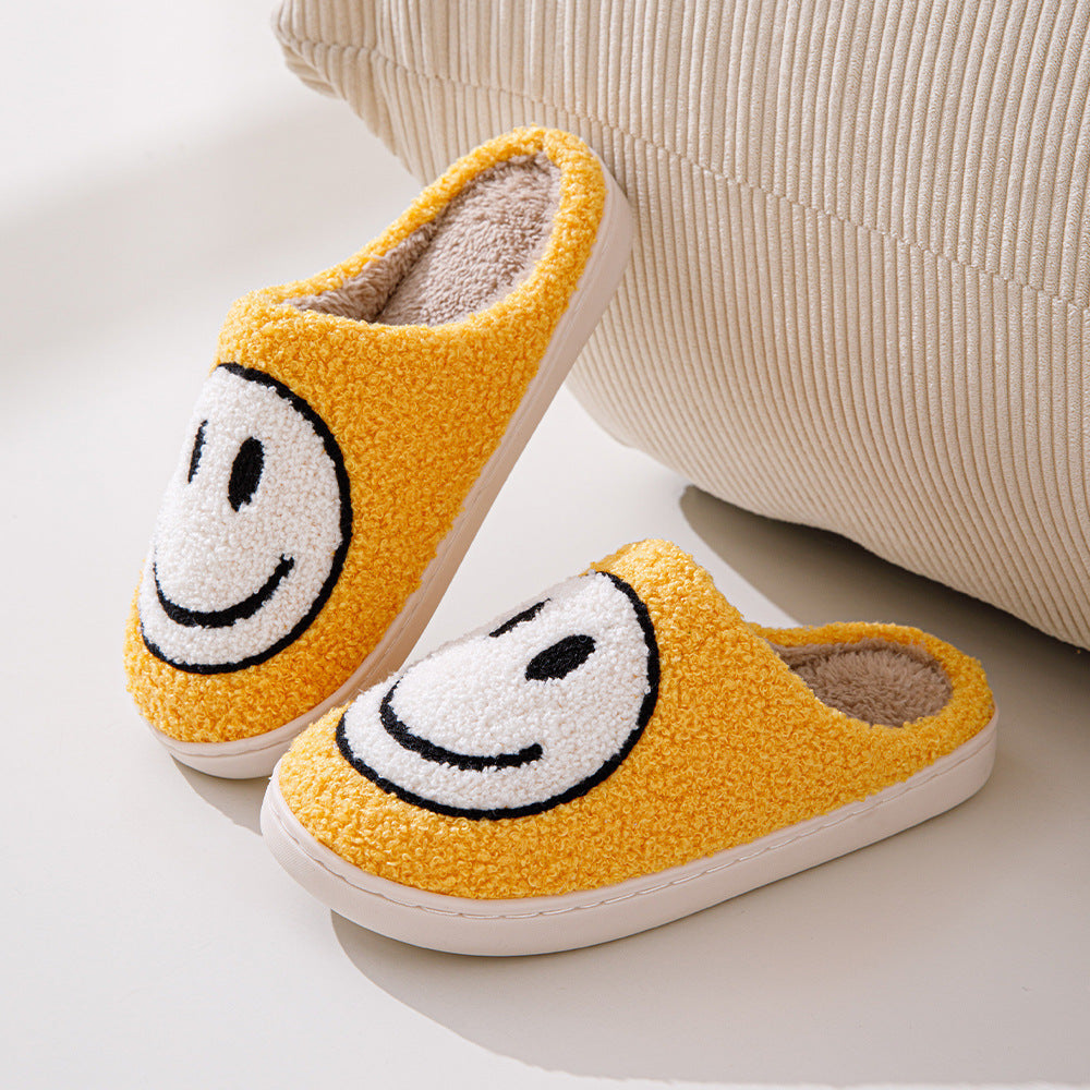 Cozy Smiley Face Plush Fur Slippers